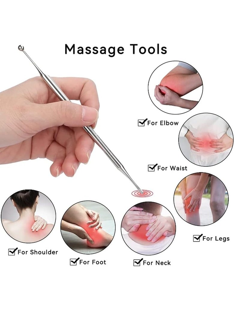 Generic Dual Head Facial Reflexology Tools Stainless Steel Portable Ear Acupuncture Body Point Probe Massage Tool  - Image 2