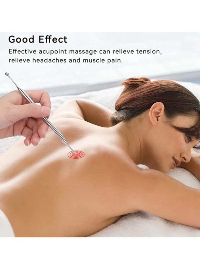 Generic Dual Head Facial Reflexology Tools Stainless Steel Portable Ear Acupuncture Body Point Probe Massage Tool  - Image 5