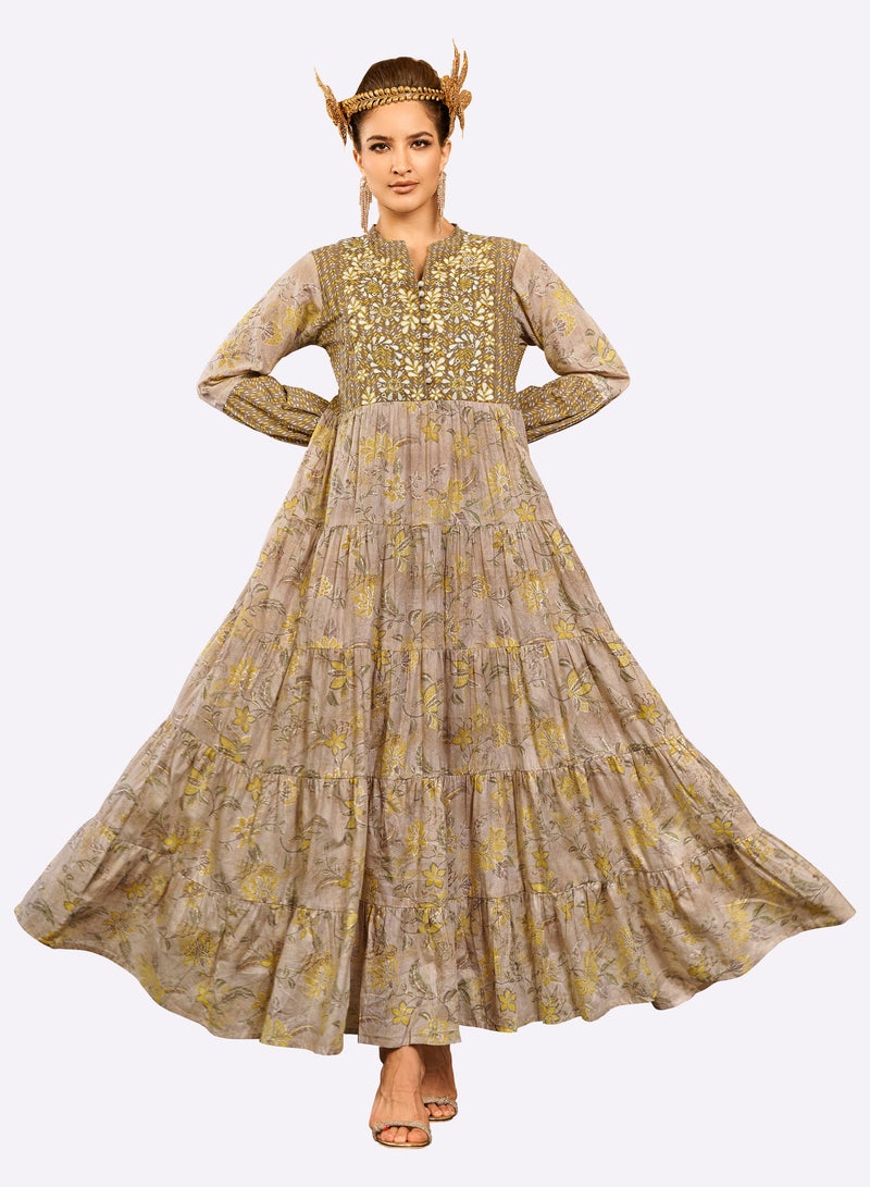 SARA Sara Floral Collage Print Jalabiya - Image 1