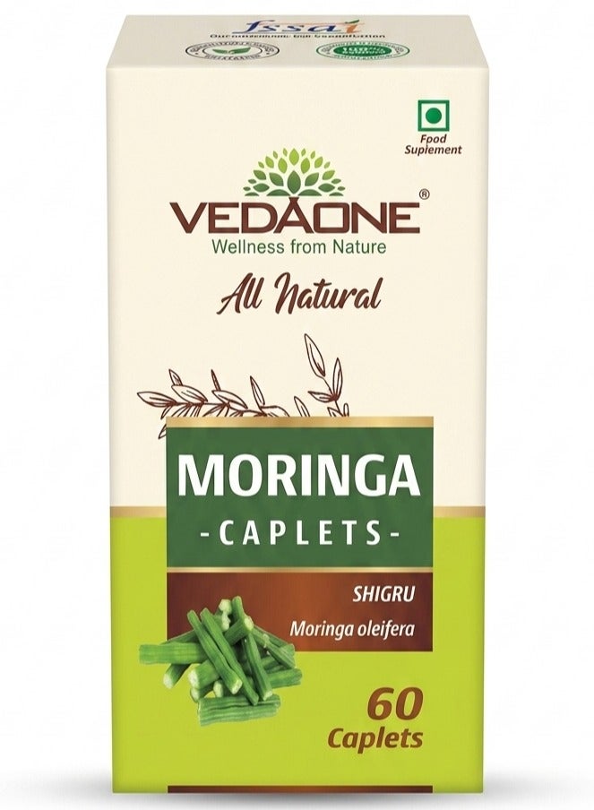 VEDAONE Moringa Tablets 750mg (60 Tablets) 100% Organic Superfood Immunity Energy & Digestion Support - Image 1