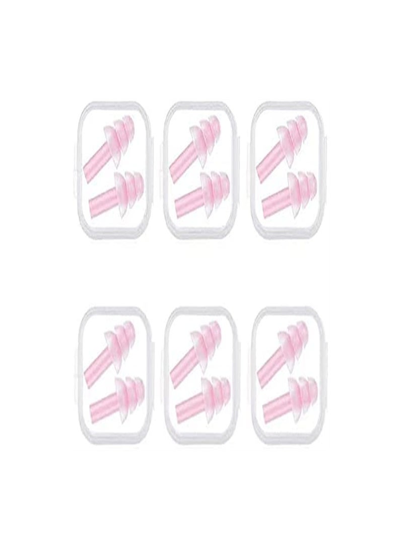 Goolsky 6 أزواج من سدادات الأذن الرغوية القابلة لإعادة الاستخدام للنوم العميق - سهلة التنظيف، مثالية للسفر، الدراسة، السكن الجامعي، السباحة والبيئات الصاخبة، ألوان متنوعة في علب شفافة، سدادات أذن للنوم، أساسيات الدراسة، مساعد نوم محمول، تصميم مدمج، مادة سهلة التنظيف - Image 1