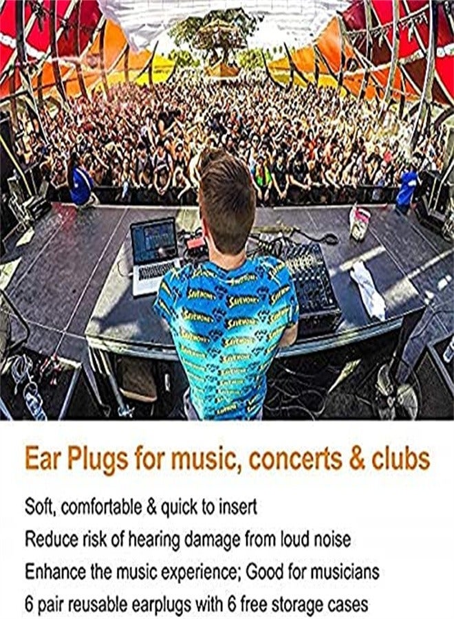 Goolsky 6 أزواج من سدادات الأذن الرغوية القابلة لإعادة الاستخدام للنوم العميق - سهلة التنظيف، مثالية للسفر، الدراسة، السكن الجامعي، السباحة والبيئات الصاخبة، ألوان متنوعة في علب شفافة، سدادات أذن للنوم، أساسيات الدراسة، مساعد نوم محمول، تصميم مدمج، مادة سهلة التنظيف - Image 5