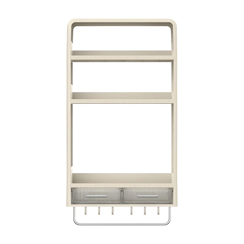 HoopVool Shower Caddy Shelf Organizer Rack,Self Adhesive,Multifunctional Shelf Over Wall Mounted Bathroom Toilet Shelving for Bedroom and Kitchen Decoration (3-Layer with Drawers,Hooks & Handle) - Image 1