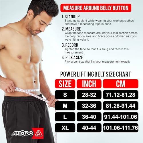 Aprodo Multipurpose Weight Lifting Belt for Back Support Comfortable & Durable for Powerlifting, Weightlifting, Gym, Workout - 100% Nylon, (4 Inch Wide) for Men and Women (RED, Medium 32'' - 36'') - Image 3