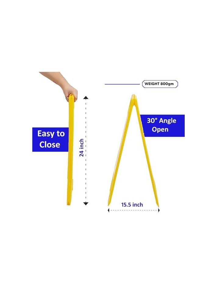 VINSTAR Caution Wet Floor Sign Board, Foldable, Sturdy Double-Sided Safety Warning Signs, Yellow Wet Floor Stand (Pack of 4) - Image 2