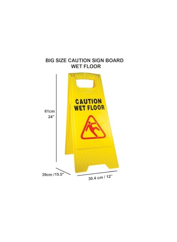 VINSTAR Caution Wet Floor Sign Board, Foldable, Sturdy Double-Sided Safety Warning Signs, Yellow Wet Floor Stand (Pack of 4) - Image 4