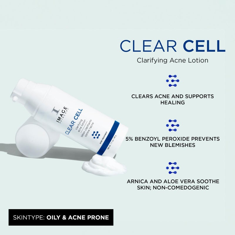 IMAGE Skincare, CLEAR CELL Clarifying Acne Lotion Treatment, with Benzoyl Peroxide, Treats and Prevents Acne Blemishes, 1.7 oz - Image 2