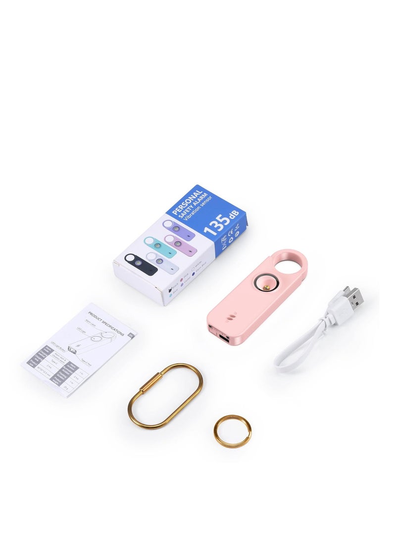 Y&D - Personal Safety Alarm for Women - USB Rechargeable Self Defense Keychain Set Kids Elderly -135dB Loud 2 Modes with Multi-functional Flashing LED Light Portable To Wear - Image 1