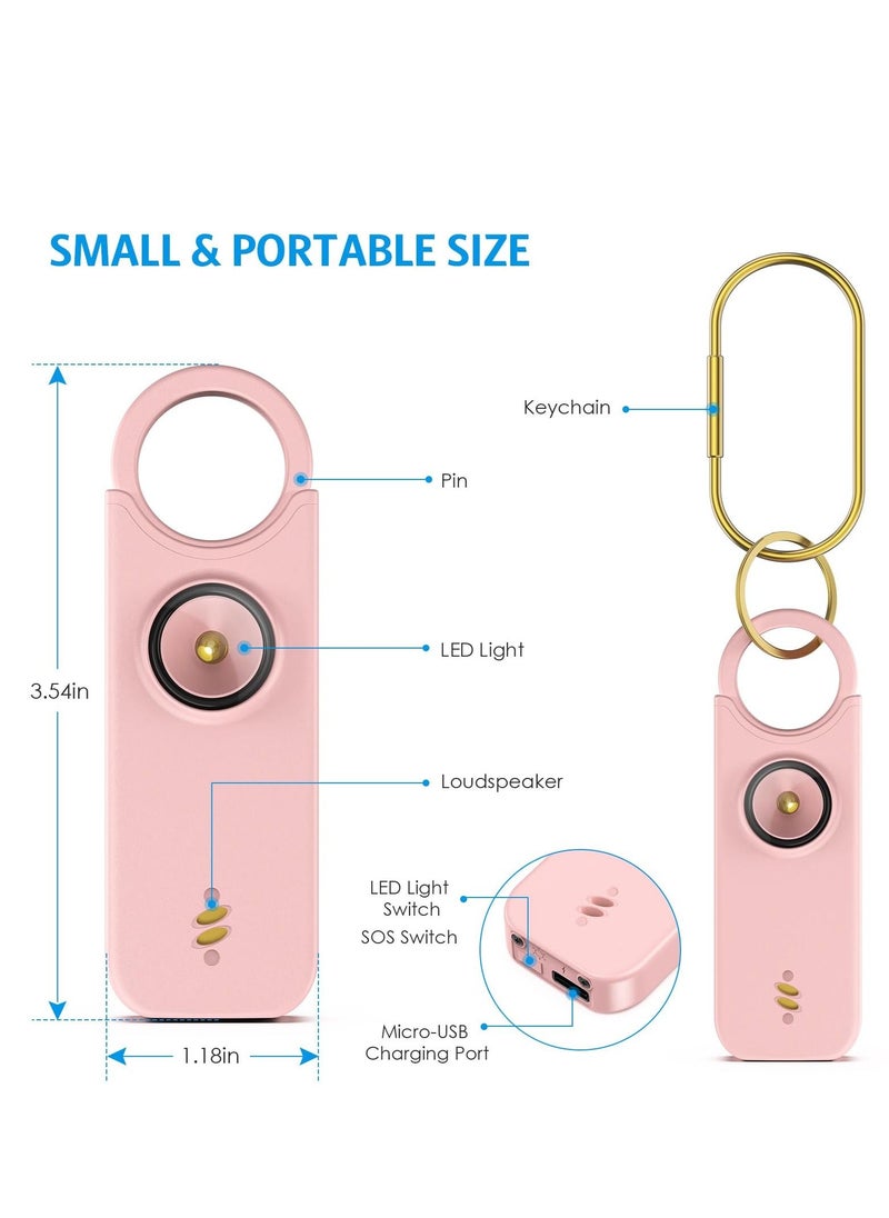 Y&D - Personal Safety Alarm for Women - USB Rechargeable Self Defense Keychain Set Kids Elderly -135dB Loud 2 Modes with Multi-functional Flashing LED Light Portable To Wear - Image 1