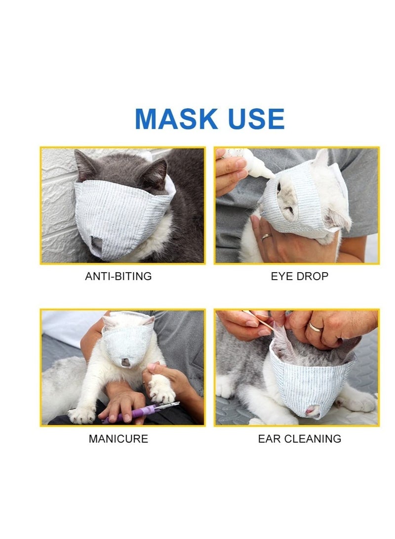 Excefore Cat Muzzle, Breathable Cat Mouth Guard Muzzle, Prevent Cats from Biting and Chewing, Cat Grooming Muzzle, for Grooming Nail Trimming - Image 5