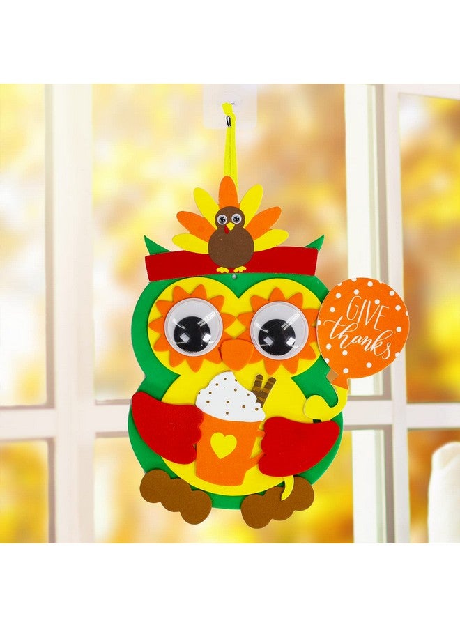 وينلين 24 مجموعة من زخارف عيد الشكر البومة، مجموعات فنية لعيد الشكر، مجموعات حرفية لعيد الشكر، حرف الخريف، عباد الشمس، تركيا، ملصقات إسفنجية، الفنون والحرف اليدوية، عيون جوجلي للأطفال، أنشطة الفصل الدراسي - Image 3