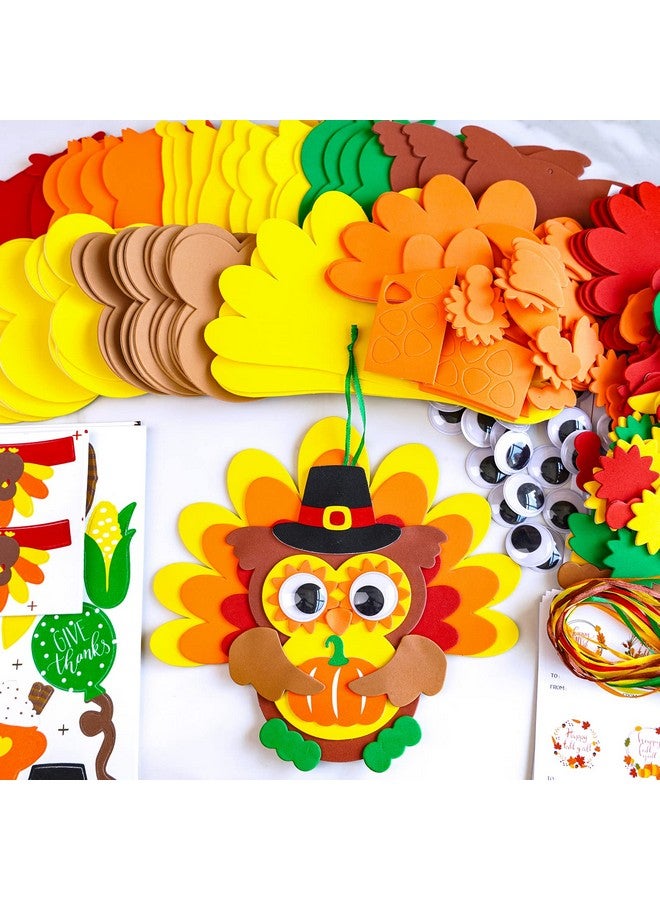 وينلين 24 مجموعة من زخارف عيد الشكر البومة، مجموعات فنية لعيد الشكر، مجموعات حرفية لعيد الشكر، حرف الخريف، عباد الشمس، تركيا، ملصقات إسفنجية، الفنون والحرف اليدوية، عيون جوجلي للأطفال، أنشطة الفصل الدراسي - Image 2