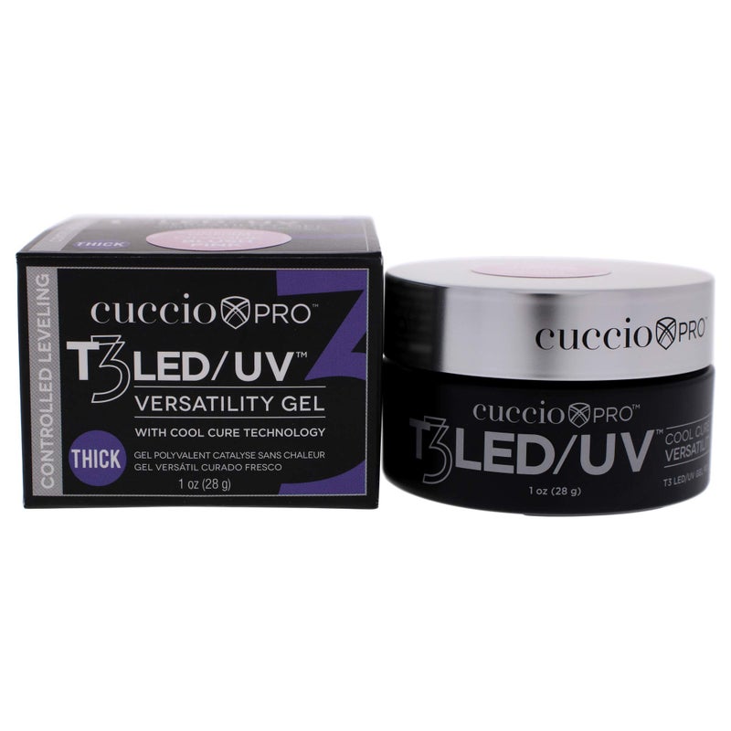 Cuccio Cuccio Pro T3 Cool Cure Versatility Gel- Controlled Levelling- LED And UV- Incredibly Flexible- Strong Adhesion- Thick Viscosity- Fast Application- Quick-Dry- Opaque Blush Pink- 1 Oz Nail Gel 