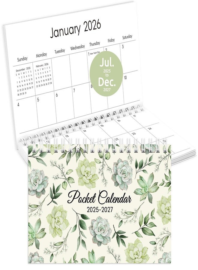 Zuozee Pocket Calendar 2025-2027, Green 2026-2027 Monthly Planner -3.7" x 6.7" for Purse, Runs from September 2025 Until December 2027, Monthly Planner Pocket Size with Coil Organizing & Planning - Image 1