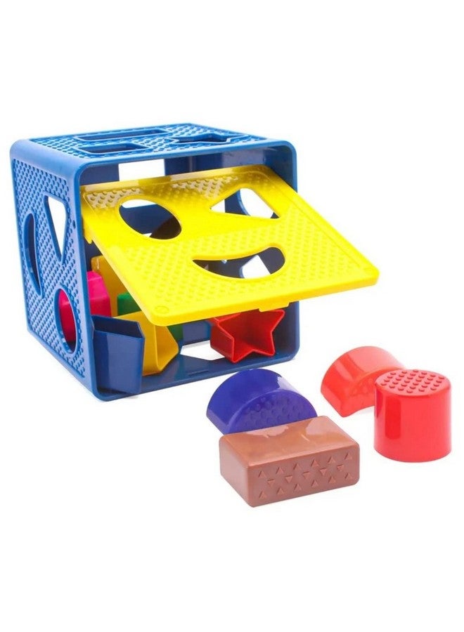Goyal's Big Size Baby Blocks Shape Sorter Toy - Color Recognition Shape Toys with Colorful Sorter Cube Box & 12 Different Shapes for Boys & Girls - 14.5 cm/ 5.7 Inch - Image 1