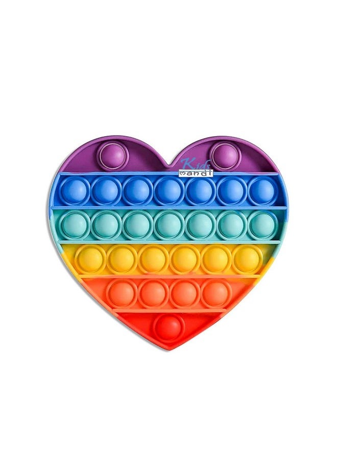 Kids Mandi Kids Mandi Pop It Fidget Toy - Sensory Stress Relief & Anxiety Reducer | Push Pop Bubble for Kids & Adults, Autism-Friendly (Heart)  - Image 1