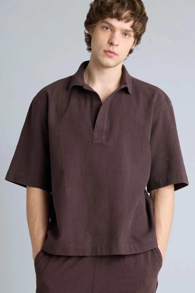 ديفاكتو Boxy Fit 100% Cotton Shirt