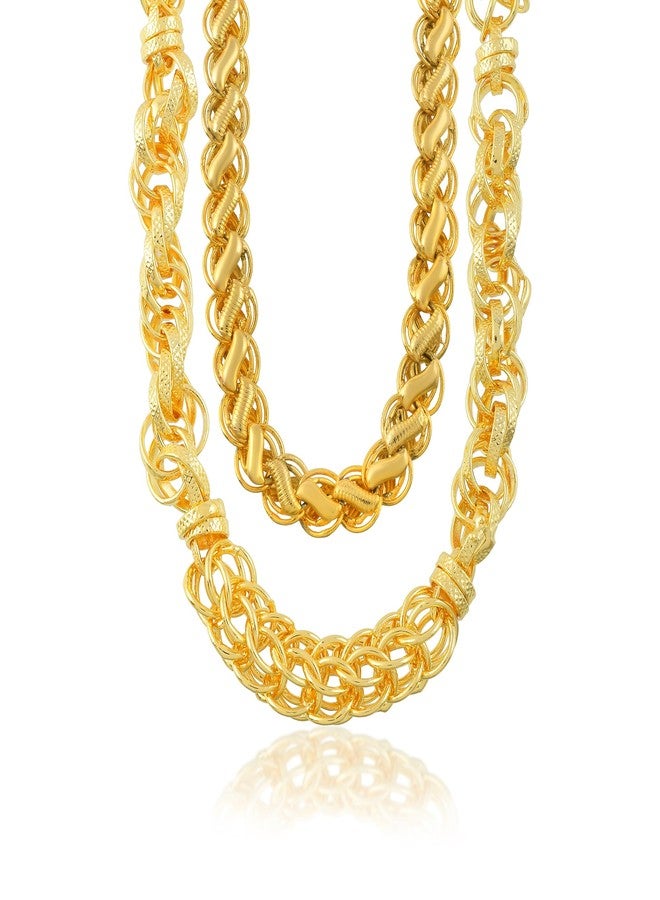 Superstore18 Brass Super thick and heavy Macho 24KT Micron One Gram gold Chain Necklace for Men & Women | Wedding,Bridal & Engagement Jewelry(SST4587CMWR) - Image 2