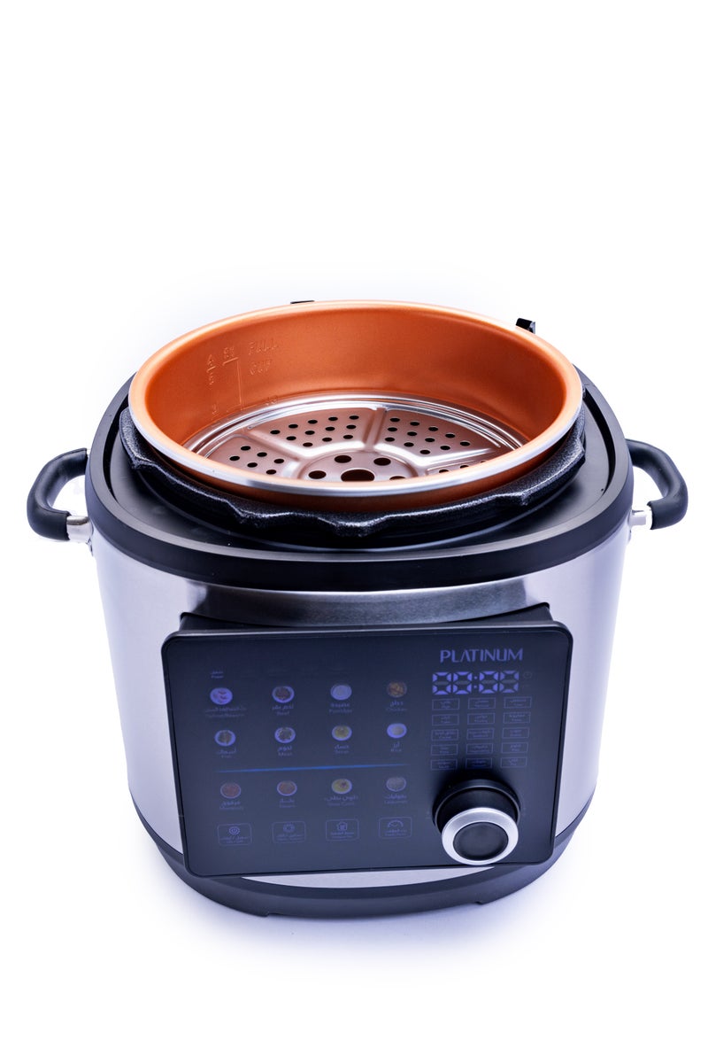 بلاتينيوم EPC 6170 قدر ضغط كهربائي 6 لتر، شاشة لمس ملونة، 24 برنامج طهي، 1000 واط - أسود - Image 3