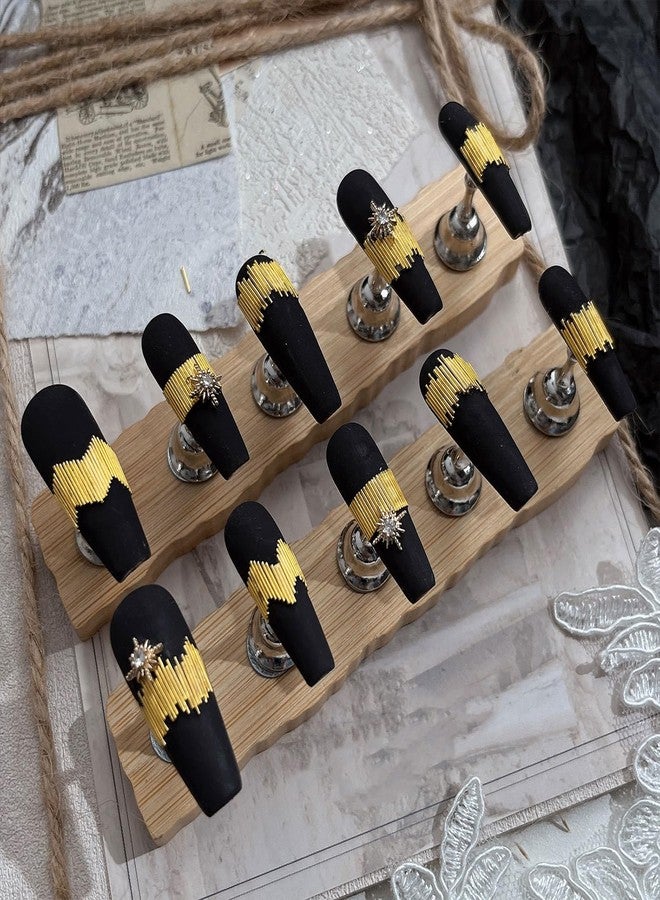 SILPECWEE 1200Pcs Metal Reflective Thin Strip 3D Nail Charms Silver Gold Nail Reflective Silk Straight Rods Nail Rivet Shinny Nail Art Studs Charms for Nail Decoration Craft Supplies - Image 3