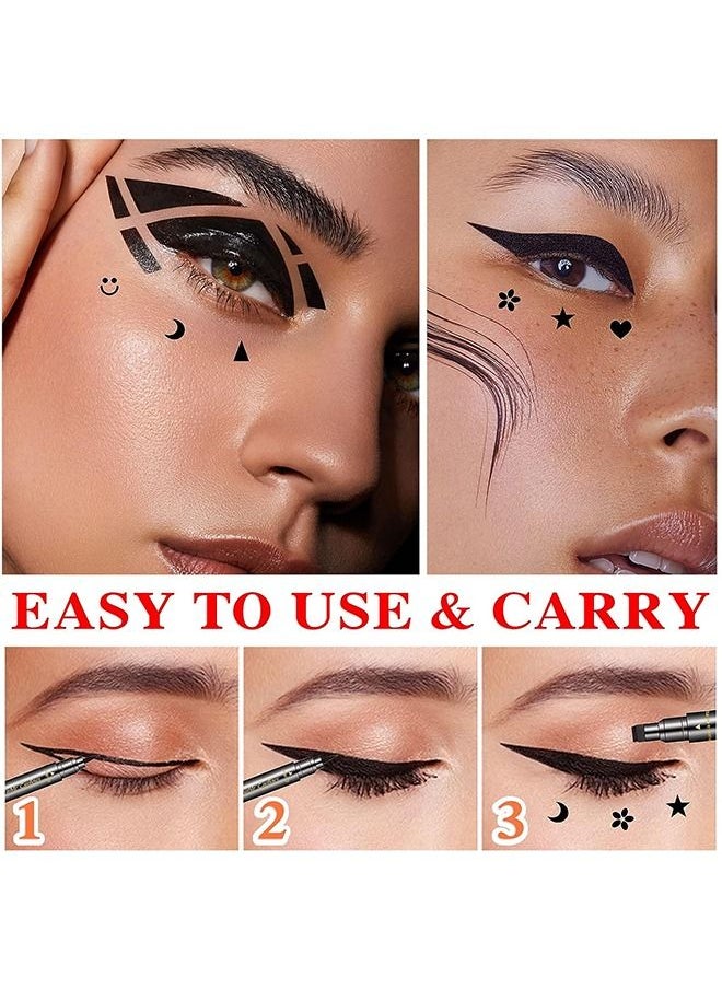 Double Head Wing-sealed Liquid Eyeliner Long-lasting All-day Waterproof - Sweat-proof Long-lasting Smooth Black Liquid Eyeliner - Heart