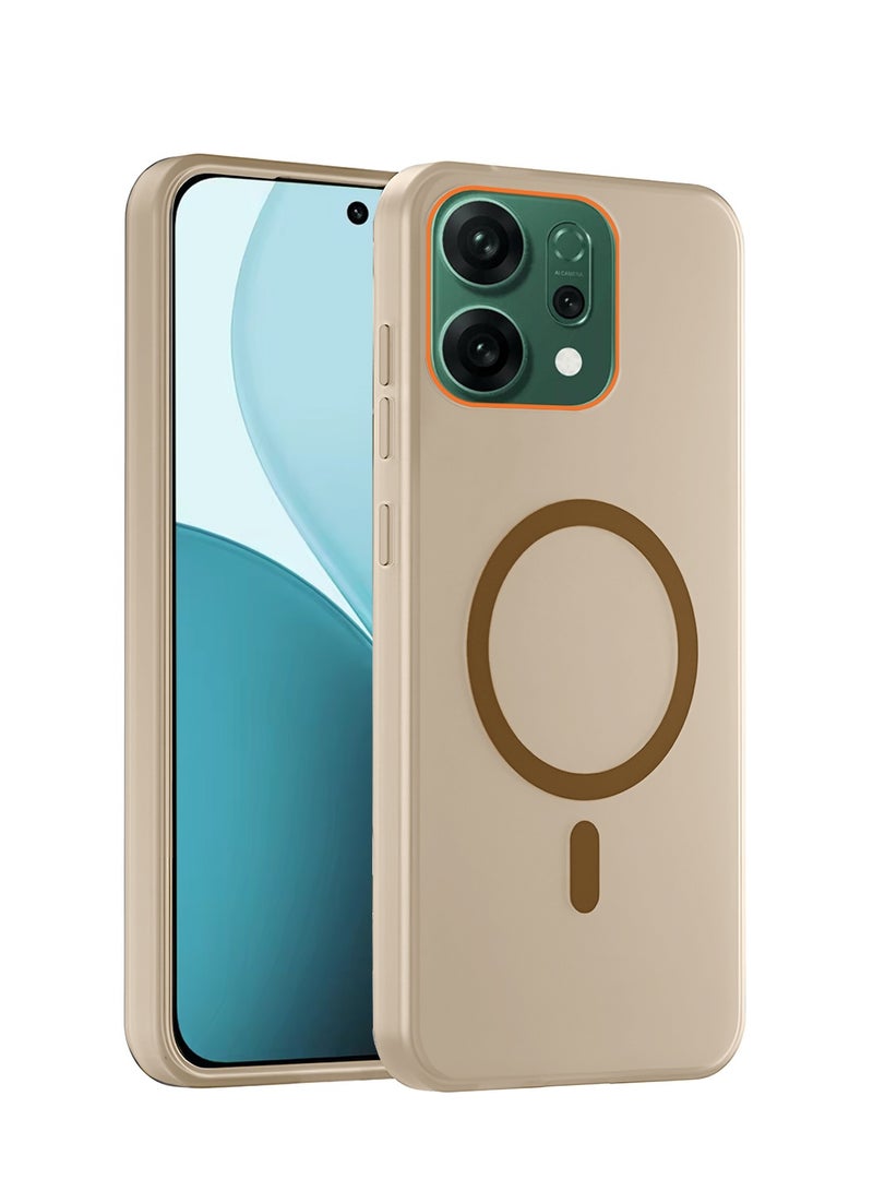 Wtech Oppo Reno14 5G 2025 Hybrid Translucent Magsafe with Magnetic Charging Raised Camera Lips Elegant Look Case Cover (MCMPMN) - Brown - Image 1