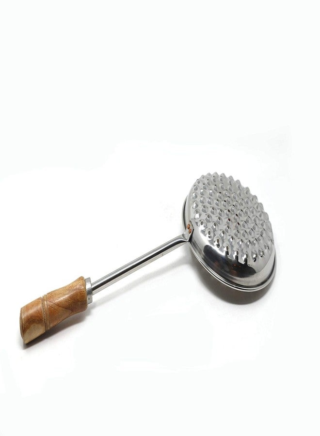 HAZEL Boondi Maker Stainless Steel | 43 x 17 x 6 Centimeters Multipurpose Jhara for Boondi Raita and Laddu Sweets with Wooden Handle for Firm Grip - Image 1