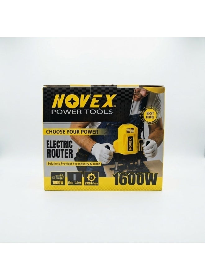 NOVEX 1600W Electric Wood Router, 23,000 RPM, 12.7mm Collet, 220-240V, Heavy Duty Woodworking Router for Trimming, Grooving, Carving, Shaping, Chamfering, Edge Profiling & Furniture Making - Image 5