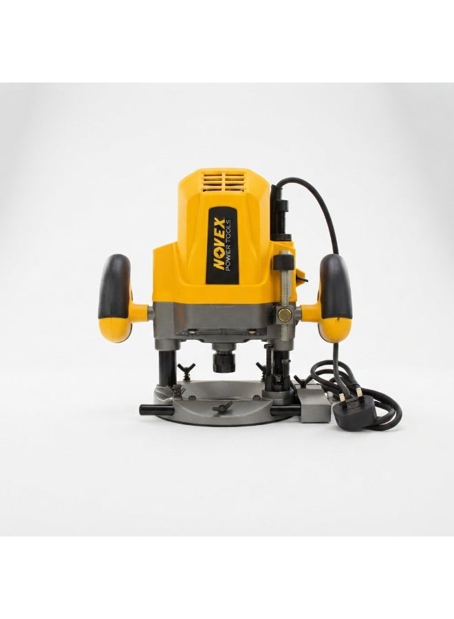 NOVEX 1600W Electric Wood Router, 23,000 RPM, 12.7mm Collet, 220-240V, Heavy Duty Woodworking Router for Trimming, Grooving, Carving, Shaping, Chamfering, Edge Profiling & Furniture Making - Image 1