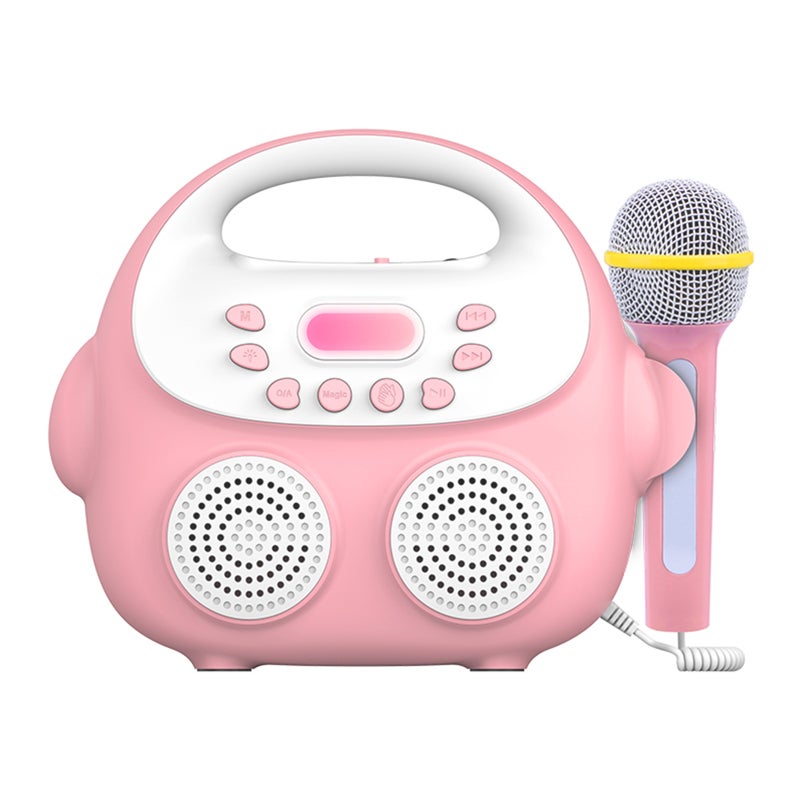 Portable Karaoke Machine: Pink, Advanced BT 5.0, High Fidelity Sound - Dual Singing Mode, 8 Hours Battery Life for Kids - Image 1