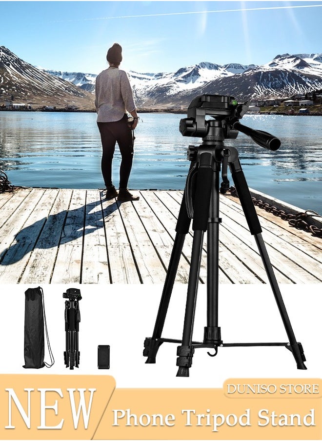 DUNISO - Tripod Stand Extendable Phone Tripod Stand with Portable Pouch, Portable Phone Tripod Stand, Phone Mount for iPhone＆ Android Phone Gopros DSLR Cameras - Image 1