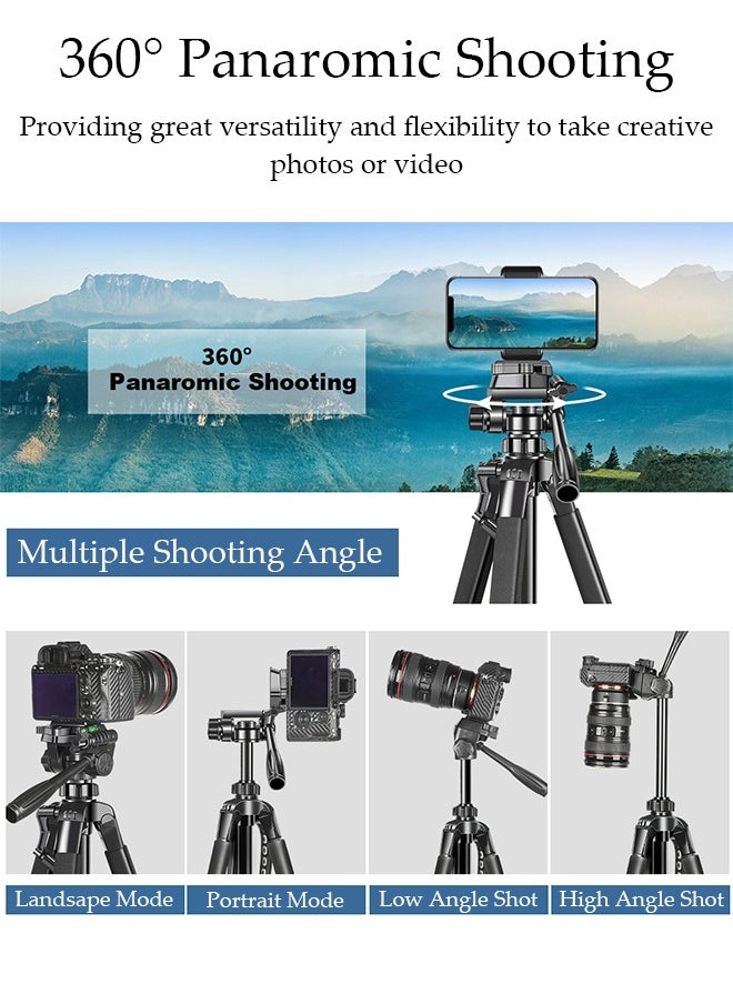 DUNISO - Tripod Stand Extendable Phone Tripod Stand with Portable Pouch, Portable Phone Tripod Stand, Phone Mount for iPhone＆ Android Phone Gopros DSLR Cameras - Image 1