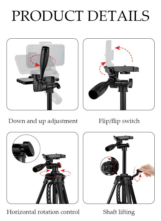 DUNISO - Tripod Stand Extendable Phone Tripod Stand with Portable Pouch, Portable Phone Tripod Stand, Phone Mount for iPhone＆ Android Phone Gopros DSLR Cameras - Image 1