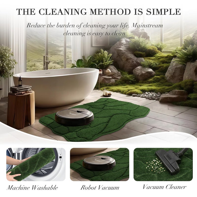 BSICPRO Bathroom Rugs, 32x20 Inches Bath Mats Non Slip, Extra Soft Absorbent Microfiber Shower Bath Rugs Mats Carpet for Bathroom Floor Decor, Machine Washable (Forest Green) - Image 5