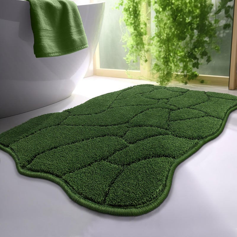 BSICPRO Bathroom Rugs, 32x20 Inches Bath Mats Non Slip, Extra Soft Absorbent Microfiber Shower Bath Rugs Mats Carpet for Bathroom Floor Decor, Machine Washable (Forest Green) - Image 1