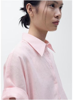 MANGO Short Sleeve Linen-Blend Shirt  - Image 3