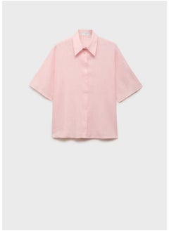 MANGO Short Sleeve Linen-Blend Shirt  - Image 5