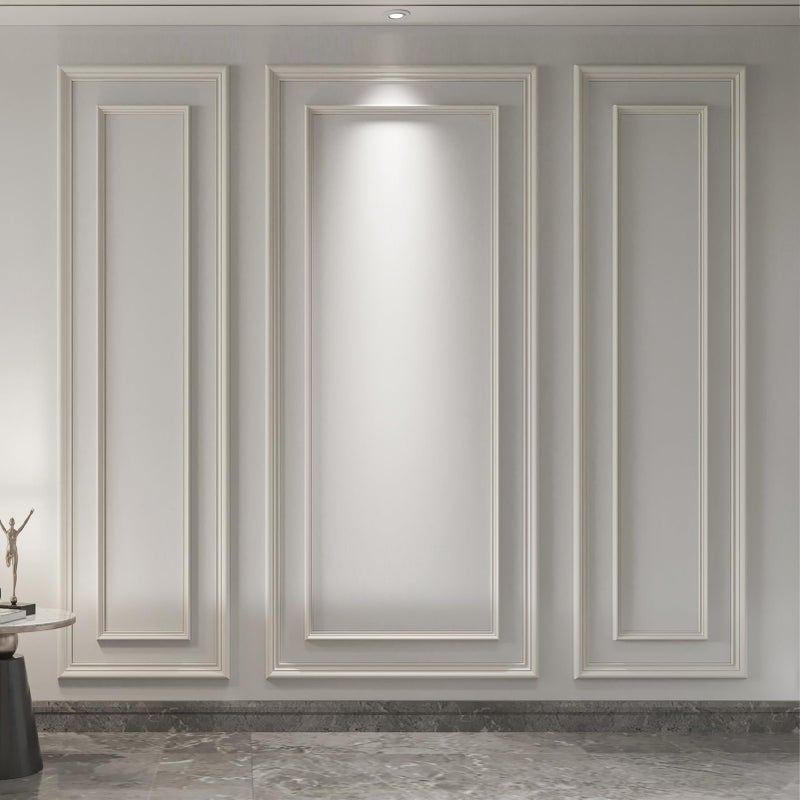 Art3d Premade Bilinear Frame Accent Molding Set, Pre-Cut Decorative Wainscoting Panel for Home DÃ©cor, Ready-to-Assemble Glue-On Wall Trim for Living Room Bedroom Corridor, 3 Whole Bilinear Frame - Image 1
