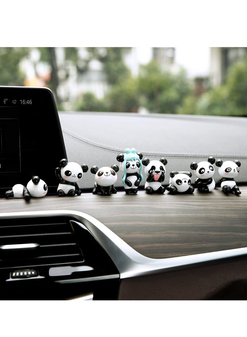 Meetion Car Interior Mini Panda Doll Decoration Ornaments Pack of 8 - Image 1