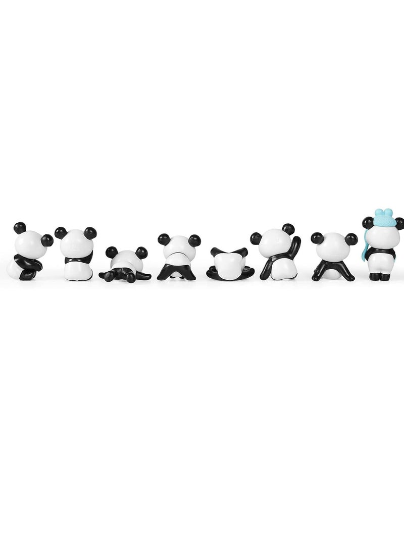 Meetion Car Interior Mini Panda Doll Decoration Ornaments Pack of 8 - Image 4