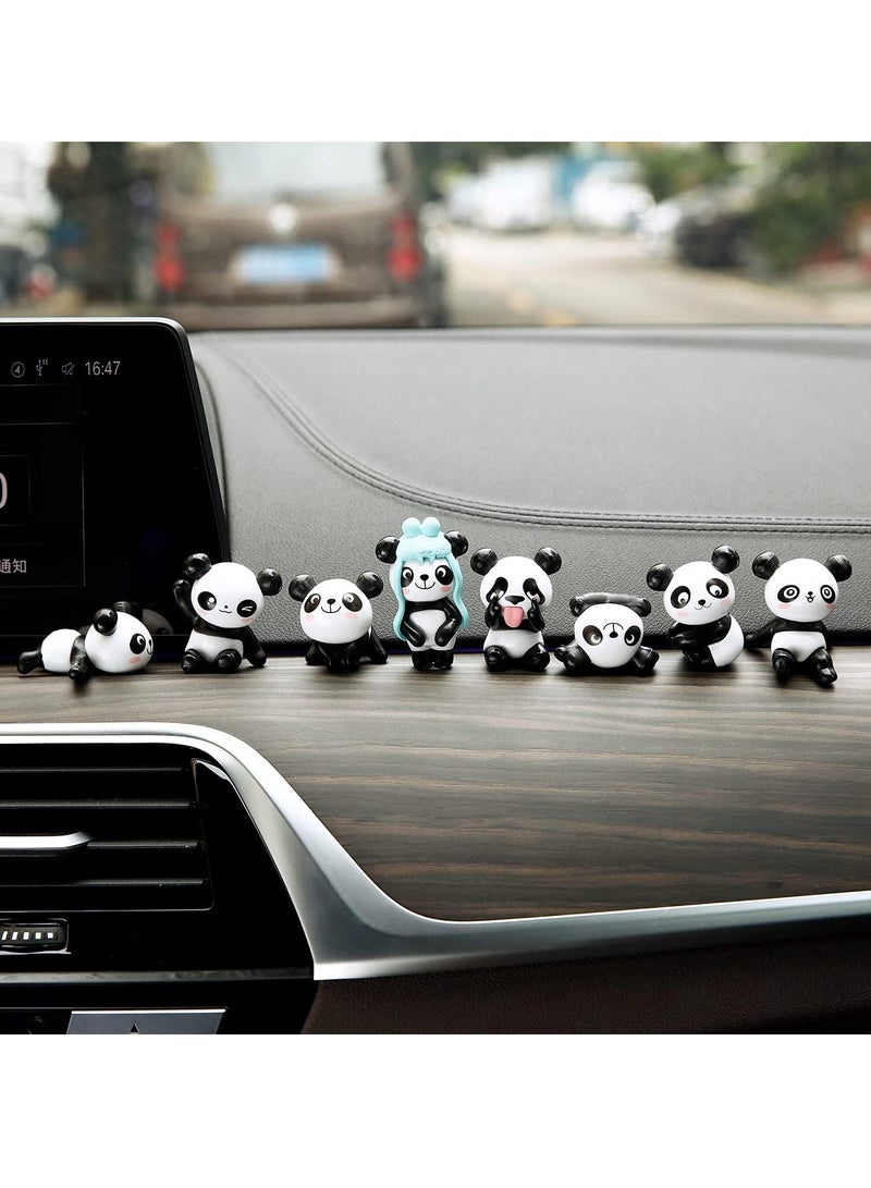 Meetion Car Interior Mini Panda Doll Decoration Ornaments Pack of 8 - Image 3