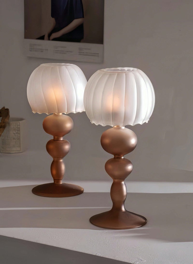 1pc Jellyfish Shape Frosted Glass Candle Holder, Ins Nordic Vintage Lighting Home Decor, Creative Luxury French Style Dinner Table Decoration, Suitable For Living Room, Bedroom, Dining Room, Suitable For Living Room, Bedroom And Dining Room Halloween, Spooky, Autumn, Festival, Holiday Christmas, Winter, Holiday, Festival - Image 5