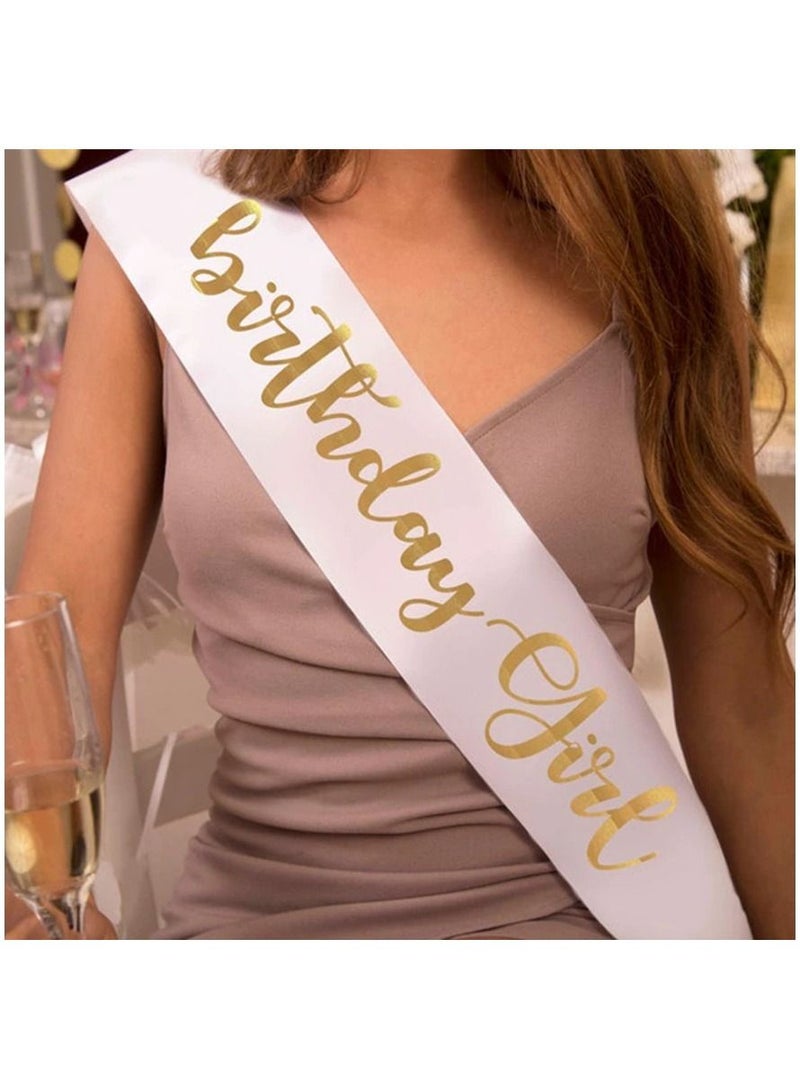 هايلاند وشاح عيد ميلاد للبنات باللونين الأبيض والذهبي لتزيين أعياد الميلاد