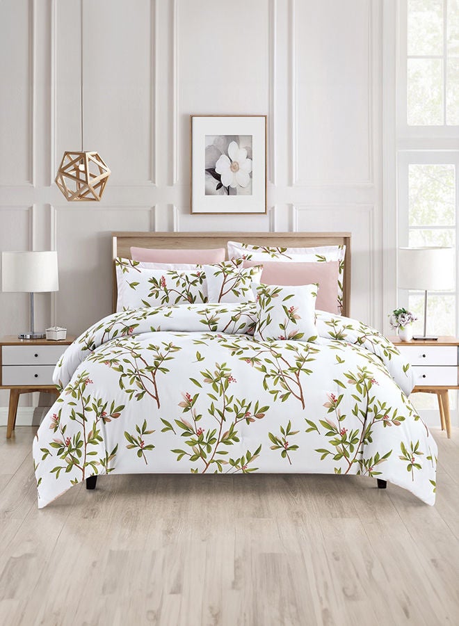In-House Casey | Comforter Set 8 Pieces - King - 260x240 cm - White & Rose Pink  - Image 3