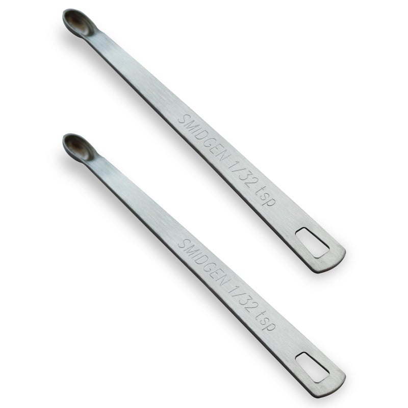 BERYLER 2PCS 1/32 Teaspoon(1/32tsp, 0.16ml, Smidgen) Single Tiny Measuring Spoon, Small Individual Stainless Steel Measure Spoons Only - Image 1