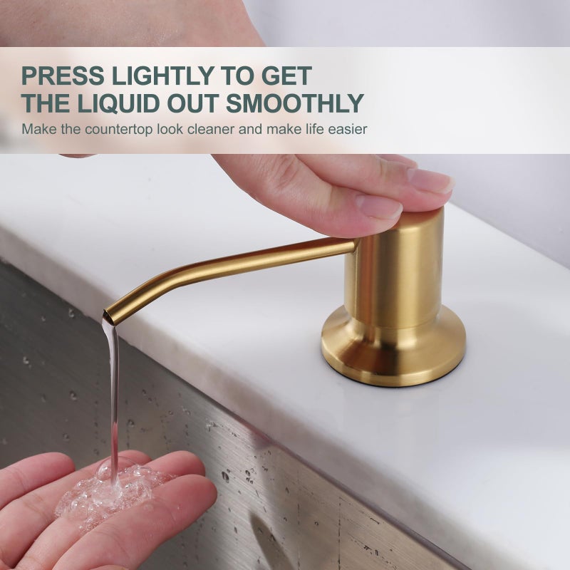 WOWOW Black and Gold Kitchen Faucet with Soap Dispenser, WOWOW Stainless Steel Kitchen Sink Faucet Single Handle High Arc Utility Sink Faucet for Sink, RV, Laundry, Bar - Image 5