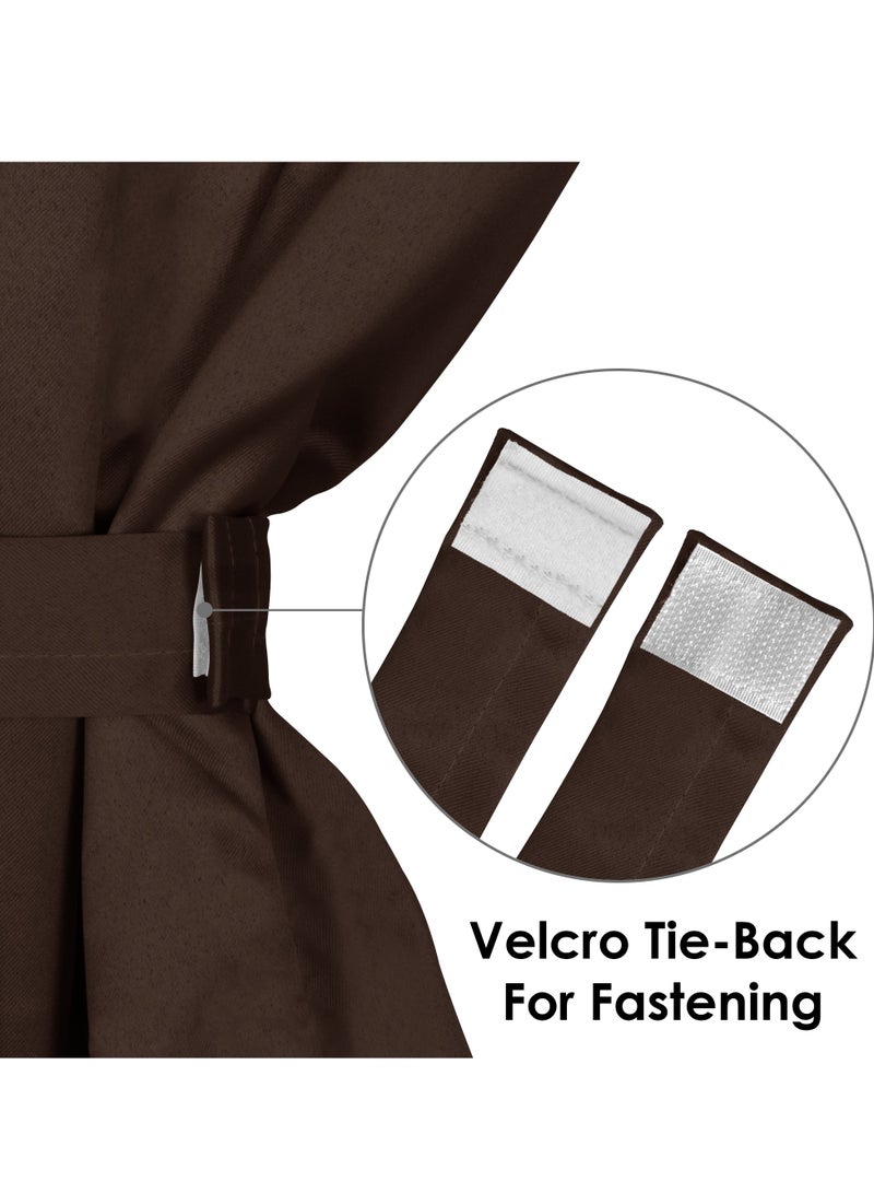 Story@Home Blackout Window Curtains, for Living/Bedroom. Premium Faux Silk, Rich Polyester. Light Blocking, Thermal Insulation, Noise Reduction. Grommet. Brown, 2 Panels, 152cm/5ft - Image 2