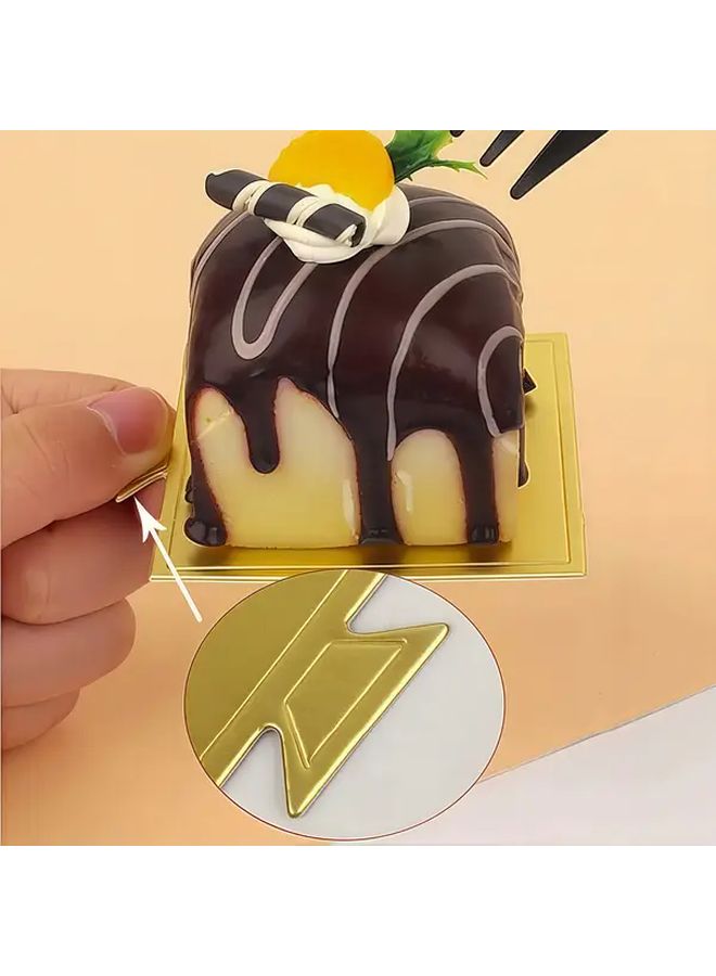 100 Square Gold Paper Cake Boards 7x7cm Disposable Baking Cups - Image 4