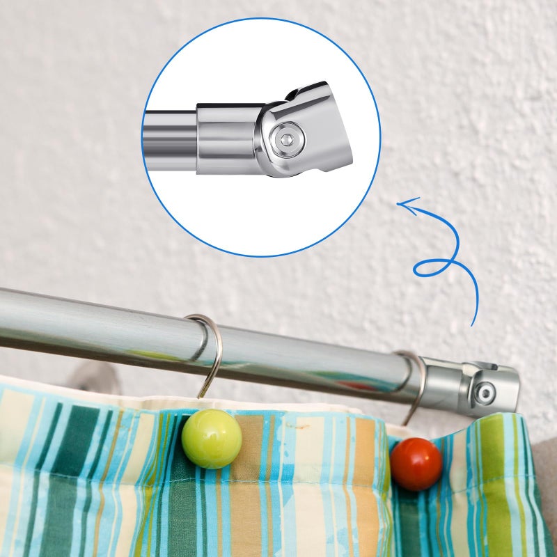 Zonon 4 Pack Shower Curtain Rods Single Swivel Flange Angled Shower Curtain Rods Bracket with Screws Brushed Nickel Finish 180Â° Rotation Fit 1" Outer Dia Rod for Bathroom Angled Sloped Ceiling Wall - Image 5