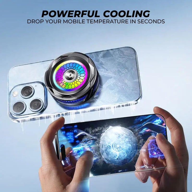 WRADER Phone Cooler for Gaming for Game Long Filming Mobile Gaming Fan Mobile Cooling Gadget (Black, ABS Body, SL25 Model) - Image 2
